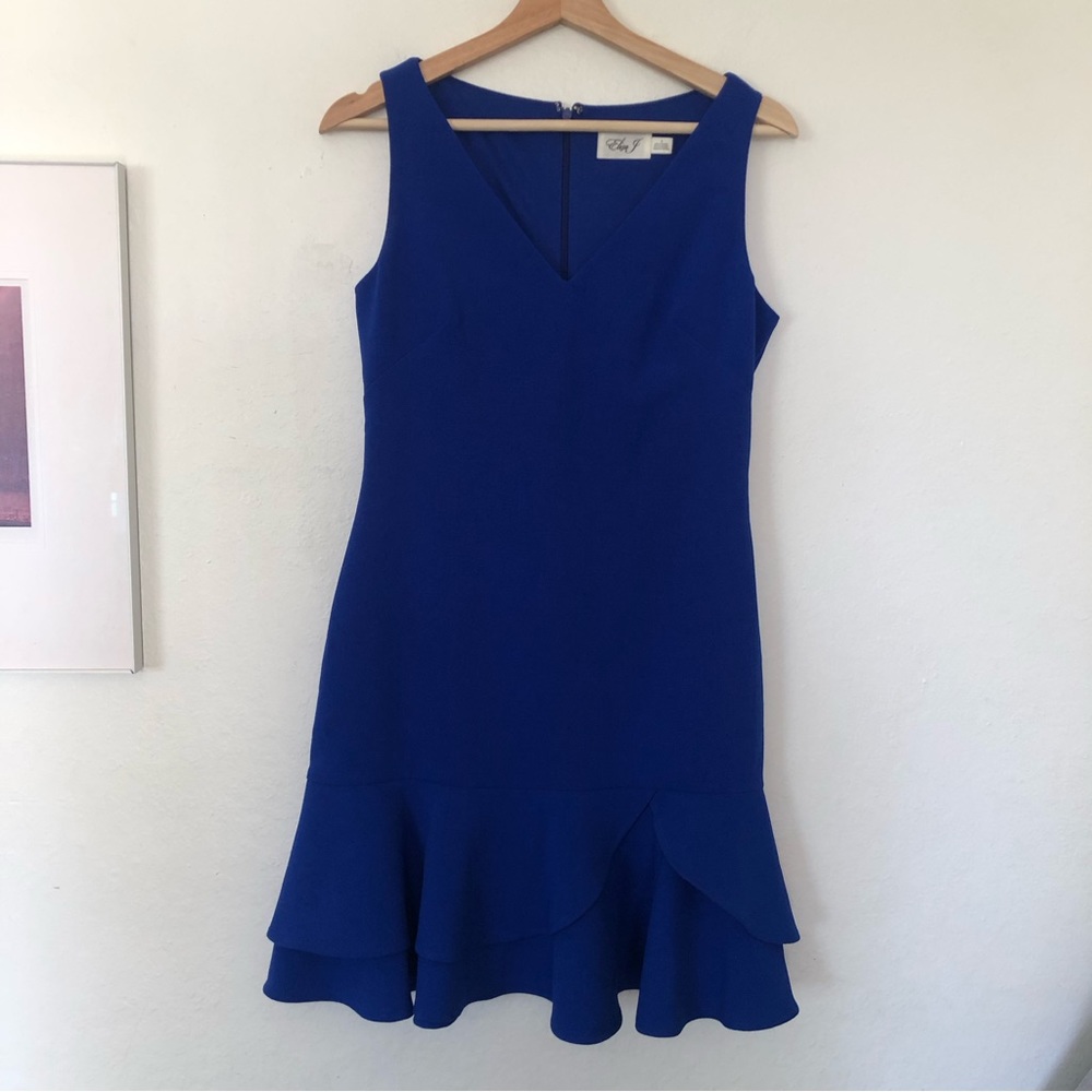 Eliza J Layered Hem Dress in Royal Blue Sz 4